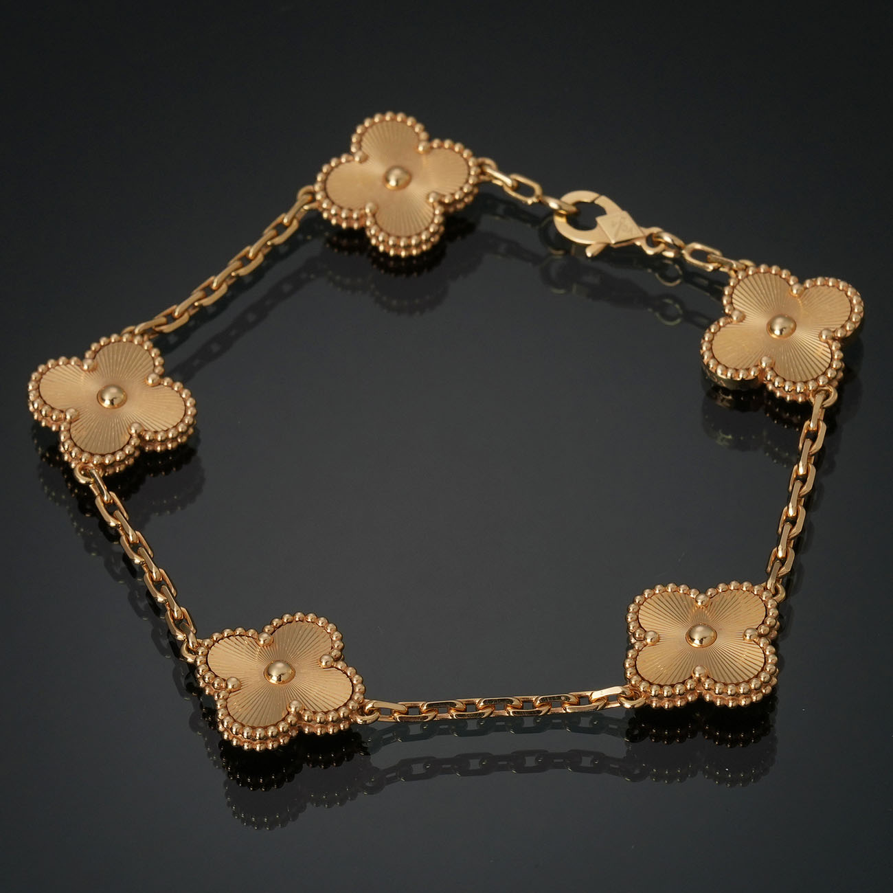 VAN CLEEF & ARPELS(USED)반클리프 빈티지 알함브라 5 모티브 기요셰 브레이슬릿